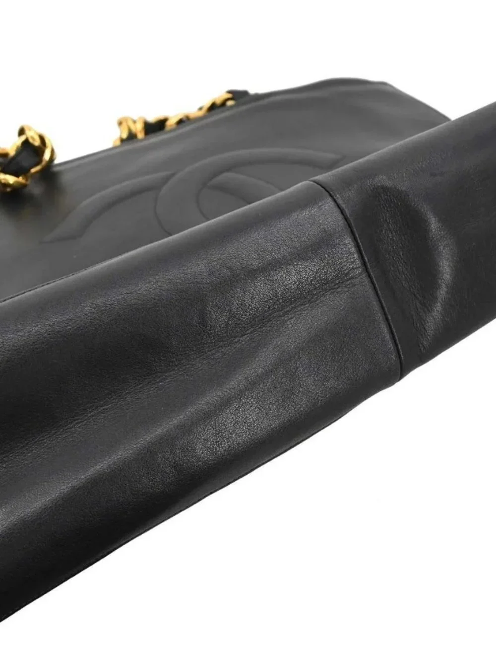 Chanel Black Lambskin Chain Tote Shoulder Bag 168490